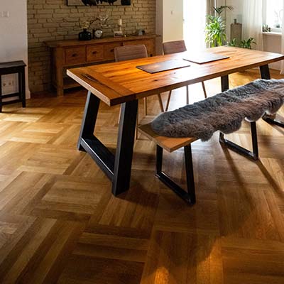 Tarima de madera tipo mosaico